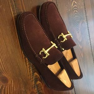 Authentic burgundy Ferragamo loafers, size 11D